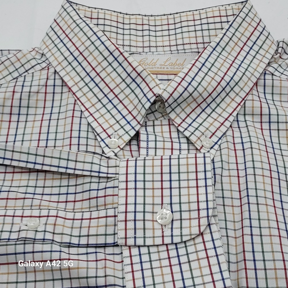 Roundtree &‎ Yorke Gold Label Mens Button Down Shirt Non Iron EZ 17 35